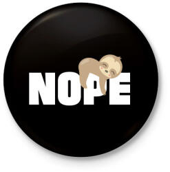 printfashion Nope lajhár - Kitűző, hűtőmágnes - Fekete (3099720)