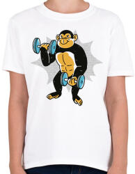 printfashion Gyúrós majom - Gyerek póló - Fehér (11839692)