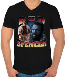 printfashion Bud Spencer - Férfi V-nyakú póló - Fekete (14162853)