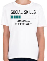 printfashion Social skills (black) - Gyerek póló - Fehér (7030312)