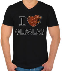 printfashion I love Oldalas - Férfi V-nyakú póló - Fekete (11609800)