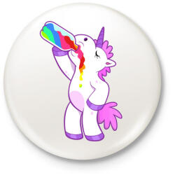 printfashion Alkoholista unikornis - Kitűző, hűtőmágnes - Fehér (3090427)