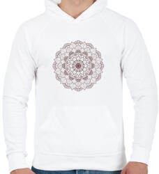 printfashion Barna mandala - Férfi kapucnis pulóver - Fehér (4068945)