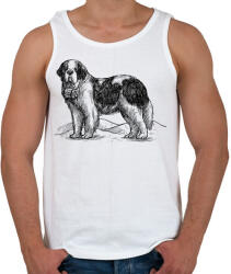 printfashion Bernáthegyi kutya rajz - Férfi atléta - Fehér (7058968)