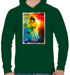 printfashion Asztronauta játék - Férfi kapucnis pulóver - Sötétzöld (86422)