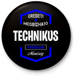 printfashion Technikus prémium minőség - Kitűző, hűtőmágnes - Fekete (3097171)