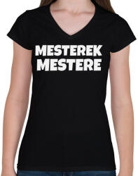 printfashion MESTEREK MESTERE 2 - Női V-nyakú póló - Fekete (10888878)