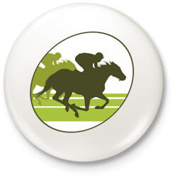 printfashion Lóverseny logó - sziluett - Kitűző, hűtőmágnes - Fehér (12688023)