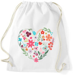 printfashion Virág szív - Sportzsák, Tornazsák - Fehér (6536209)