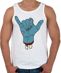 printfashion Zombi kéz - Férfi atléta - Fehér (1830663)