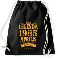 printfashion Ez a legenda 1985 április 7-én született - Sportzsák, Tornazsák - Fekete (1217158)