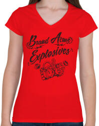 printfashion Csúcspont - Női V-nyakú póló - Piros (162136)