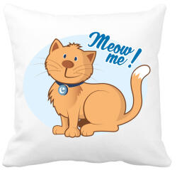 printfashion Meow me! - cicás póló - Párnahuzat, Díszpárnahuzat - Fehér (262573)