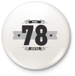 printfashion b-day-78-dark-lightgrey - Kitűző, hűtőmágnes - Fehér (3076431)