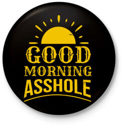 printfashion Jó reggelt seggfejek - Kitűző, hűtőmágnes - Fekete (7335552)