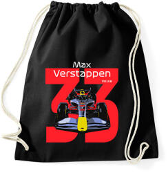 printfashion Verstappen 33 autóversenyző - fehér felirat - Sportzsák, Tornazsák - Fekete (16041997)