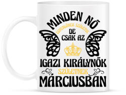 printfashion Szülinapos királynő_március fekete - Bögre - Fehér (4721299)