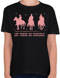 printfashion Let there be cowgirls - Gyerek póló - Fekete (7496750)