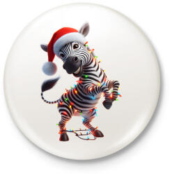 printfashion Táncoló karácsonyi party zebra - Kitűző, hűtőmágnes - Fehér (15263577)