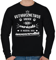 printfashion Kutyakozmetikus vagyok (fehér) - Férfi pulóver - Fekete (7248763)