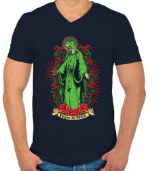 printfashion Szűzek rózsája - Férfi V-nyakú póló - Sötétkék (204435)