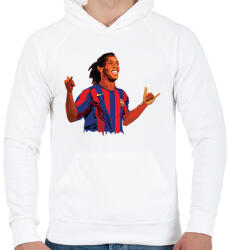 printfashion Ronaldinho - Férfi kapucnis pulóver - Fehér (16840768)