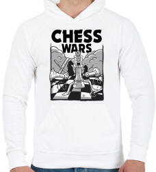 printfashion Sakk - chess wars - Férfi kapucnis pulóver - Fehér (4941367)