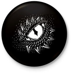 printfashion Dinoszaurusz/Sárkány szem - Fehér - Kitűző, hűtőmágnes - Fekete (6931660)