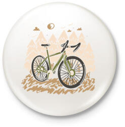 printfashion Mountain bike - Kitűző, hűtőmágnes - Fehér (12756686)