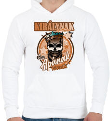 printfashion király vagyok - Férfi kapucnis pulóver - Fehér (6137458)