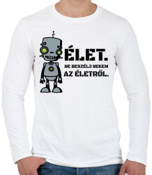 printfashion Élet- Robot - Férfi hosszú ujjú póló - Fehér (13579307)