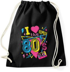 printfashion I love the 80's - Sportzsák, Tornazsák - Fekete (13305178)