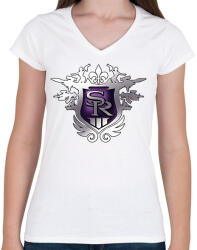 printfashion Saints Row logo - Női V-nyakú póló - Fehér (1796541)
