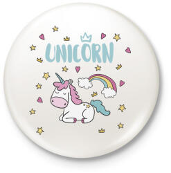 printfashion Cute Unicorn - Kitűző, hűtőmágnes - Fehér (3079093)