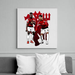 printfashion Man Utd - Pogba Lingard - Vászonkép - Fehér (6627596)