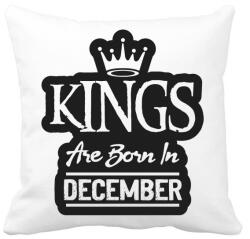 printfashion KINGS are born in December - fekete - Párnahuzat, Díszpárnahuzat - Fehér (5512532)