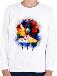 printfashion A zenehallgató lány - Gyerek pulóver - Fehér (1614757)