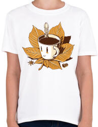 printfashion Őszi kávé - Gyerek póló - Fehér (16620112)
