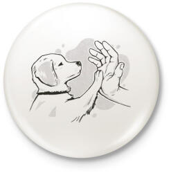 printfashion Kutya gazdi - Kitűző, hűtőmágnes - Fehér (12003992)