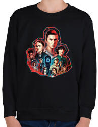 printfashion Stranger Things - season 4 - Gyerek pulóver - Fekete (7245601)