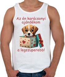 printfashion Az én ajándékom a legszuperebb - Férfi atléta - Fehér (15119152)