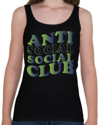 printfashion Anti social social club - zöld - Női atléta - Fekete (7033219)