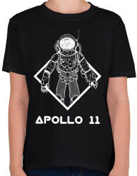 printfashion Apollo 11 - Gyerek póló - Fekete (1808410)
