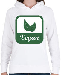 printfashion Vegán logó - Női kapucnis pulóver - Fehér (12695491)