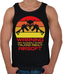 printfashion Warning airsoft - Férfi atléta - Fekete (15531120)