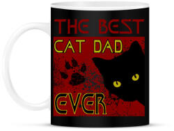 printfashion BEST CAT DAD - Bögre - Fekete (5346687)