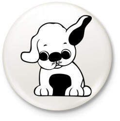 printfashion Kutya - Kitűző, hűtőmágnes - Fehér (10296049)