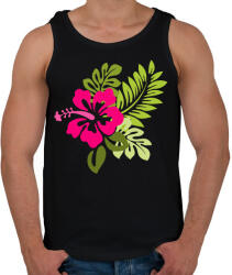 printfashion Hibiscus - Férfi atléta - Fekete (1278472)