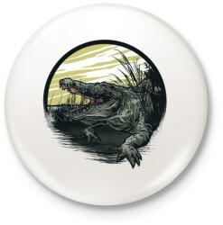 printfashion Krokodil grafika - Kitűző, hűtőmágnes - Fehér (4959887)