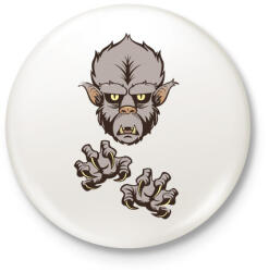 printfashion Farkasember - Kitűző, hűtőmágnes - Fehér (3082018)